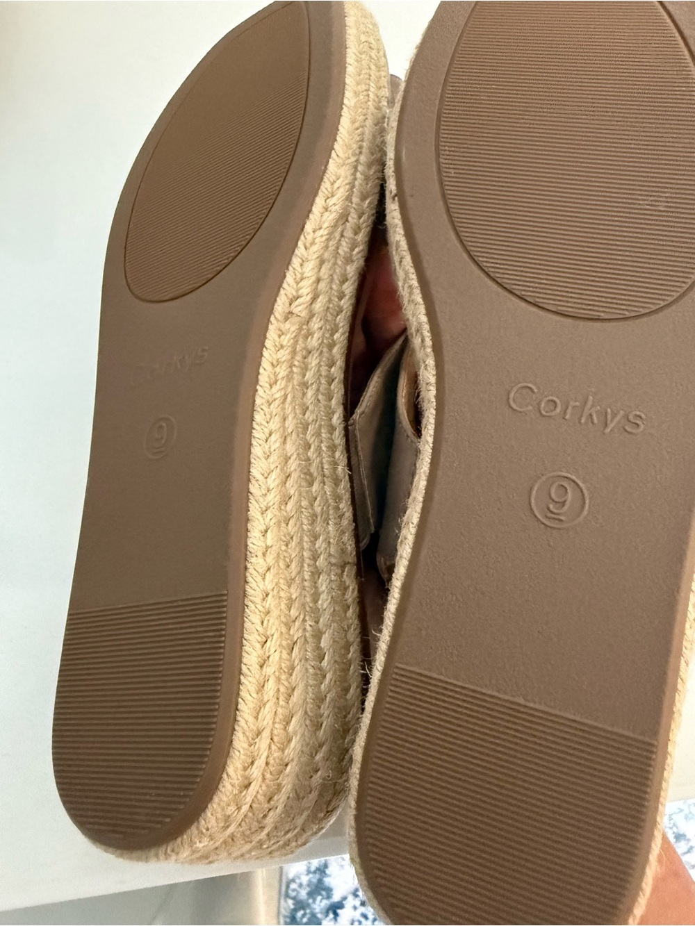 Corkys taupe Open-Toe Espadrille Wedge Sandals Brand New Sz9 - Picture 5 of 5